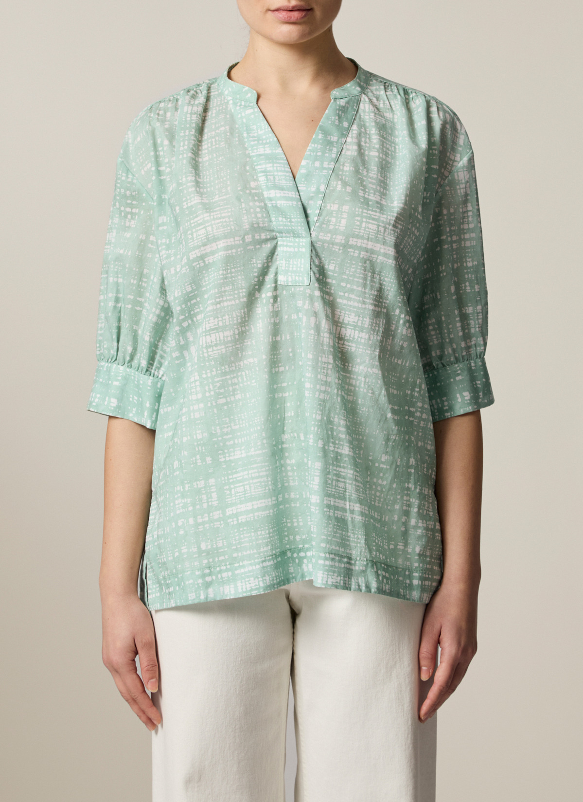 Bluse 1/2 Arm, Light Aqua Detailansicht 1