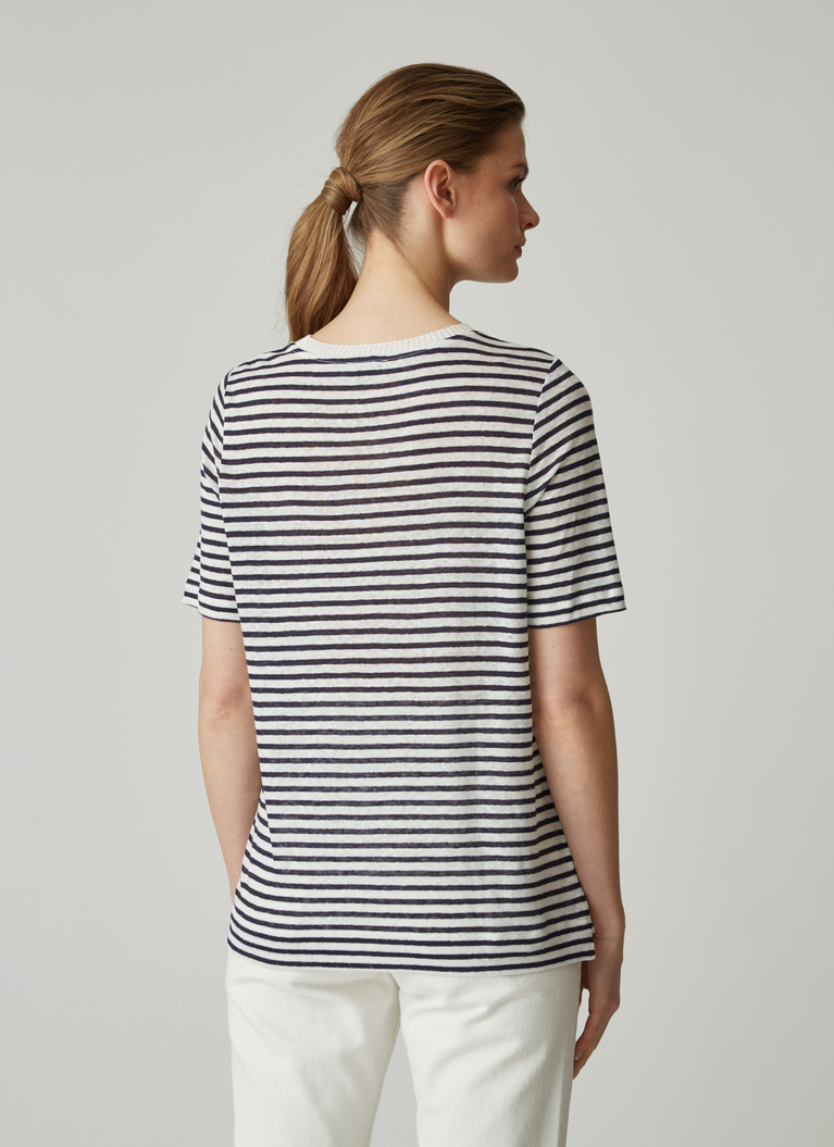 T-Shirt Rundhals 1/2 Arm, Bright Night/White Rückansicht