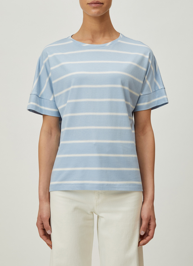 T-Shirt Rundhals 1/2 Arm, Blue Fountain Detailansicht 1