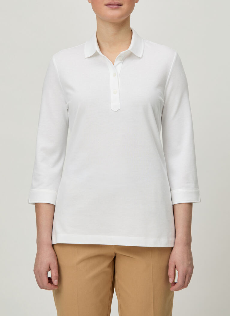 Poloshirt, Pure White Detailansicht 1