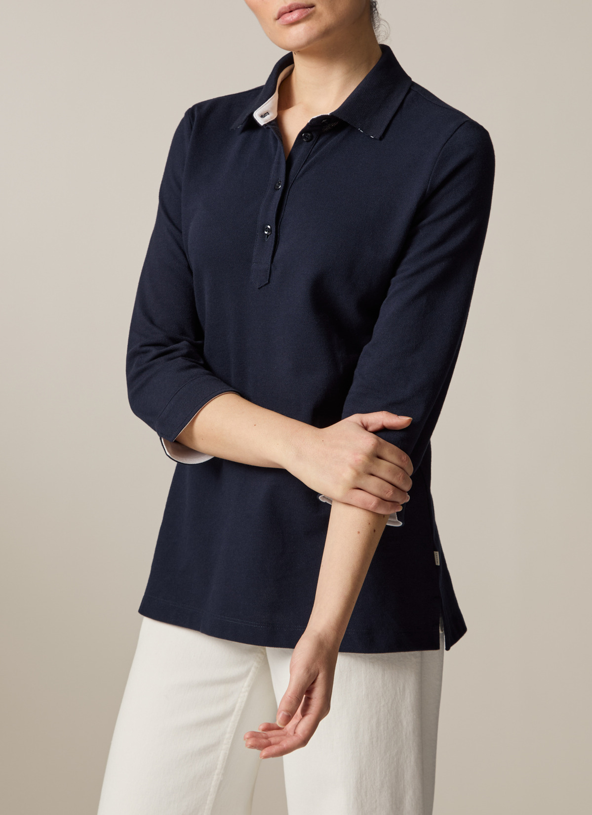 Poloshirt, Navy Frontansicht