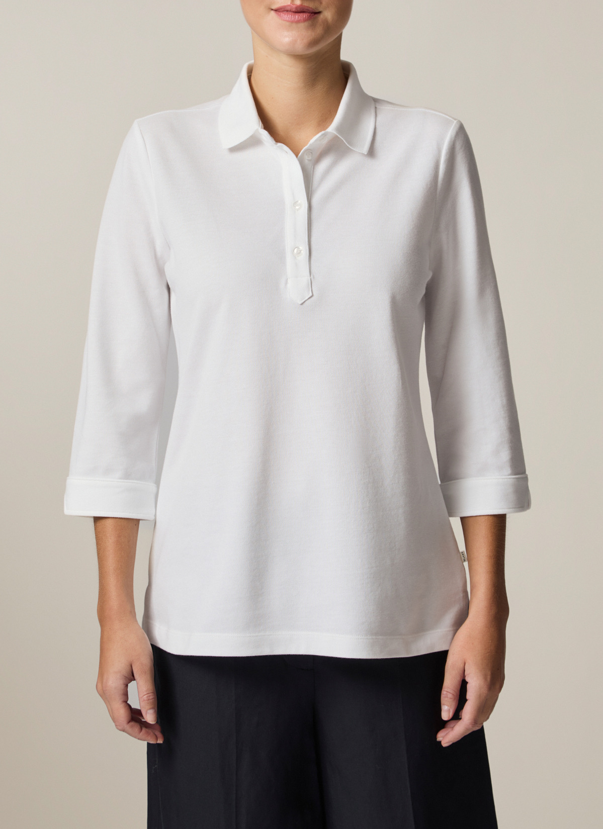 Poloshirt, Pure White Detailansicht 1