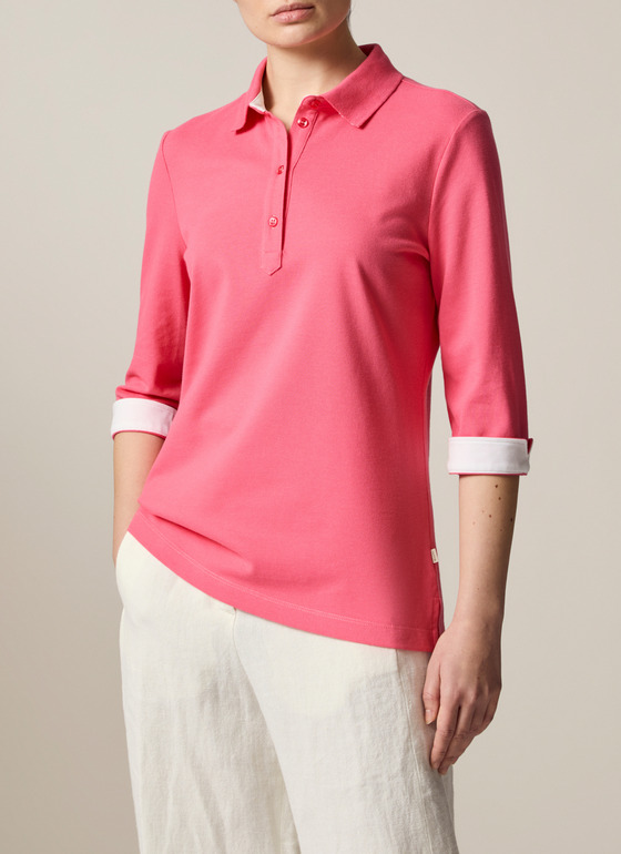 Poloshirt Hibiscus Frontansicht