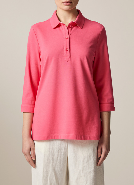 Poloshirt Hibiscus Frontansicht