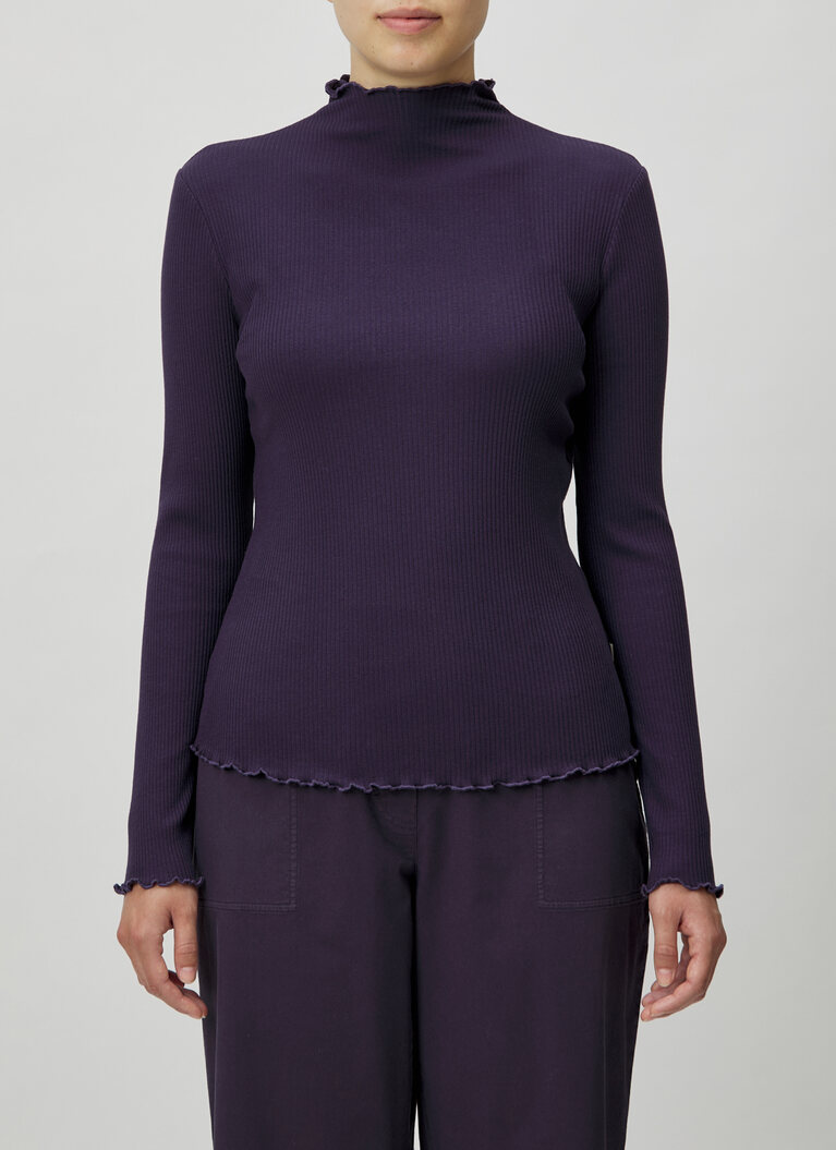 Longsleeve 1/1 Arm, Aubergine Frontansicht