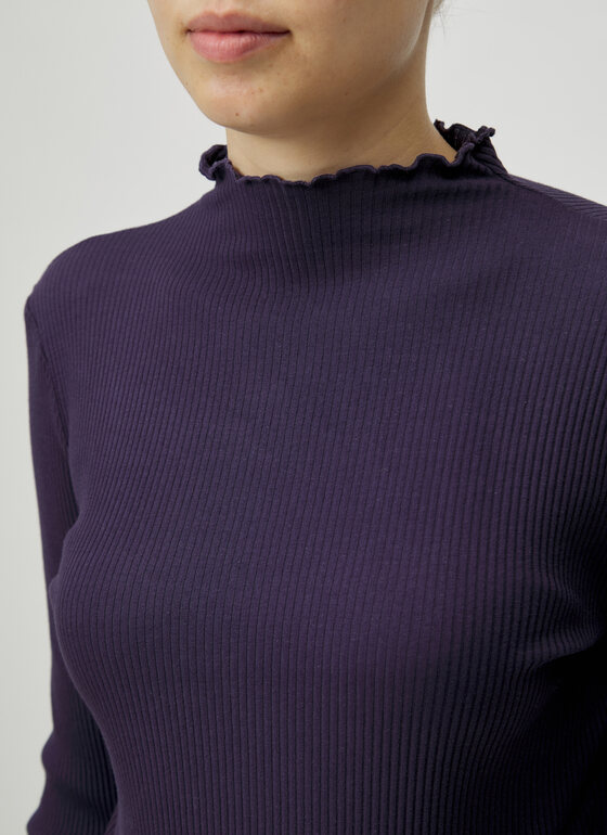 Longsleeve 1/1 Arm Aubergine Frontansicht