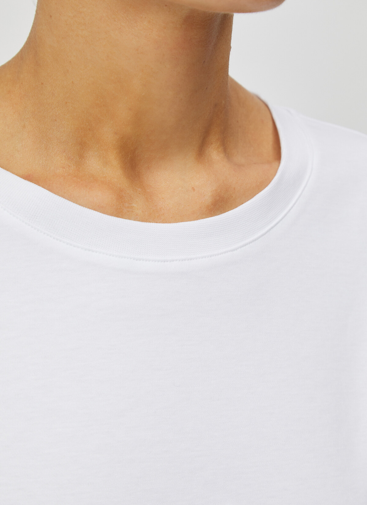 T-Shirt Rundhals 1/2 Arm, Pure White Detailansicht 1