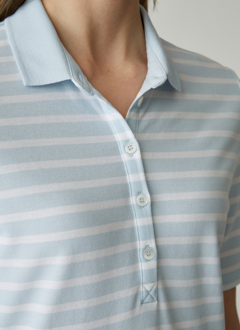 Poloshirt, Cold Blue/White Detailansicht 2
