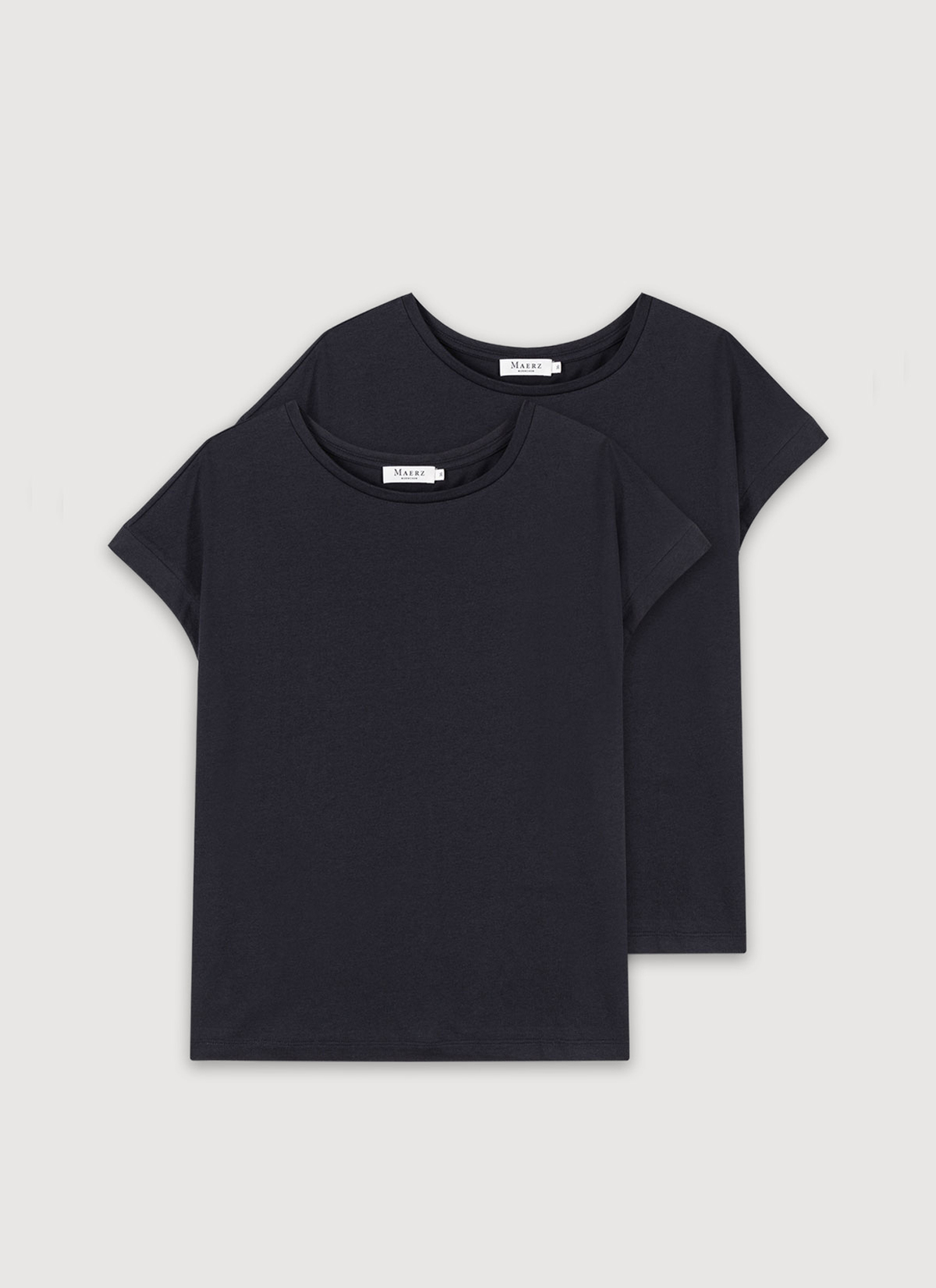 T-Shirt Set Rundhals, Navy Detailansicht 2