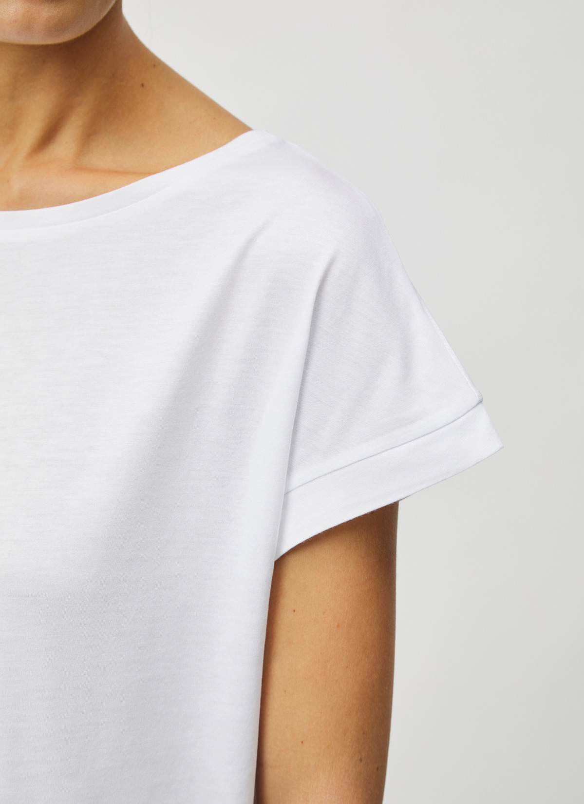 T-Shirt Set Rundhals, Pure White Detailansicht 1