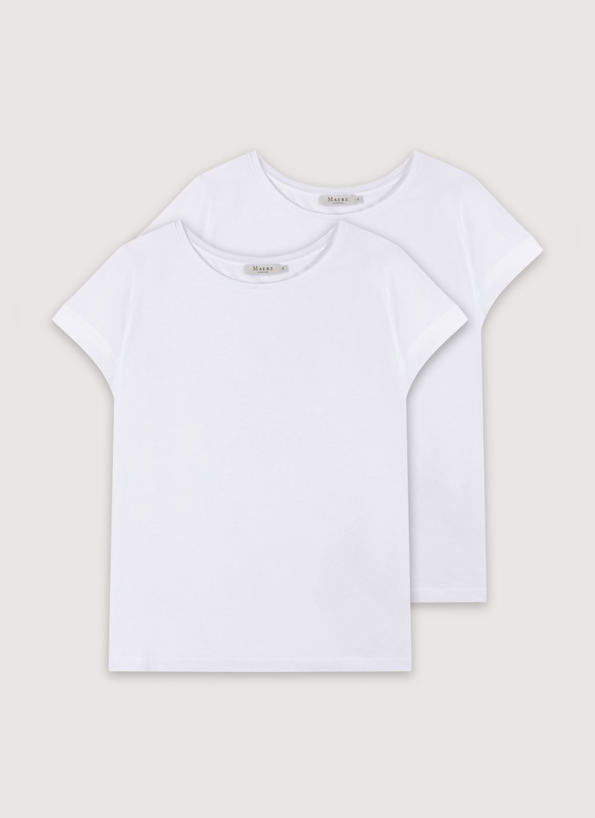 T-Shirt Set Rundhals, Pure White Detailansicht 2