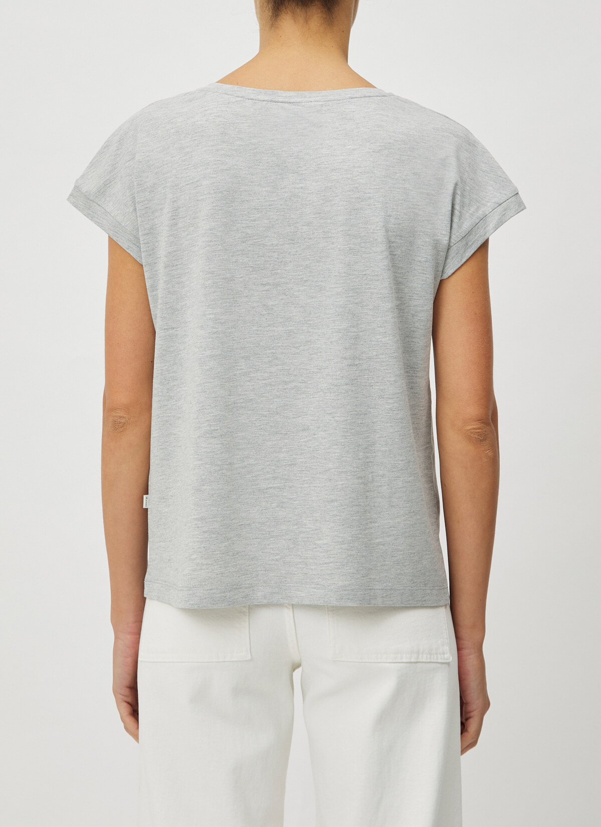 T-Shirt Set Rundhals, Silver Fox Rückansicht