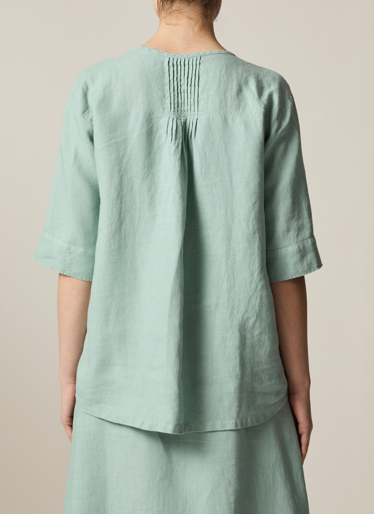 Bluse 1/2 Arm, Light Aqua Rückansicht