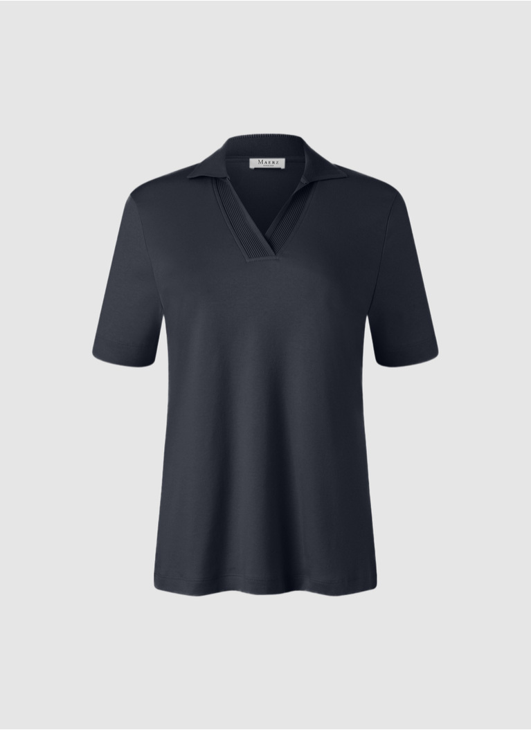 Poloshirt o. Knopf 1/2 Arm, Navy Frontansicht