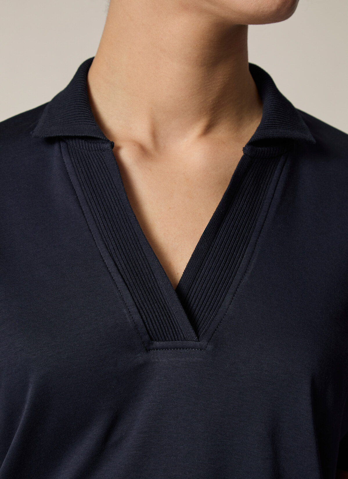 Poloshirt o. Knopf 1/2 Arm, Navy Detailansicht 2
