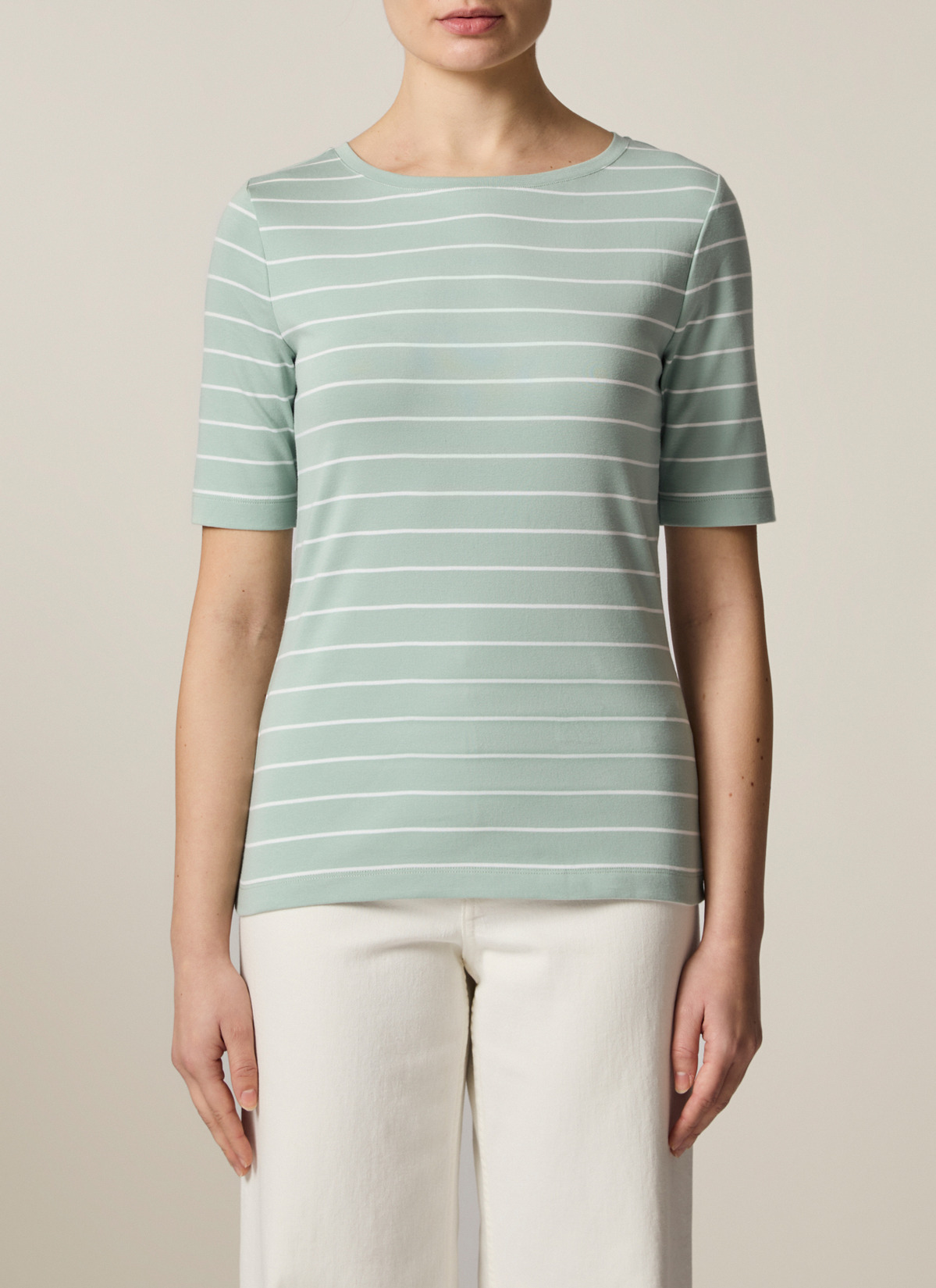 T-Shirt Rundhals 1/2 Arm, Light Aqua Detailansicht 1