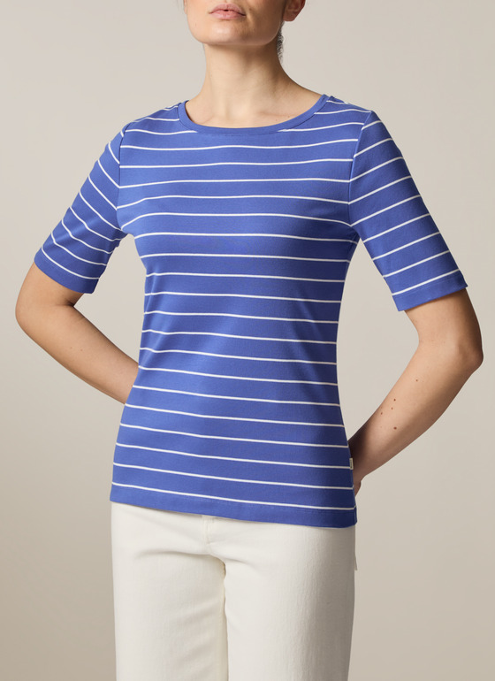 T-Shirt Rundhals 1/2 Arm Nautical Blue Frontansicht