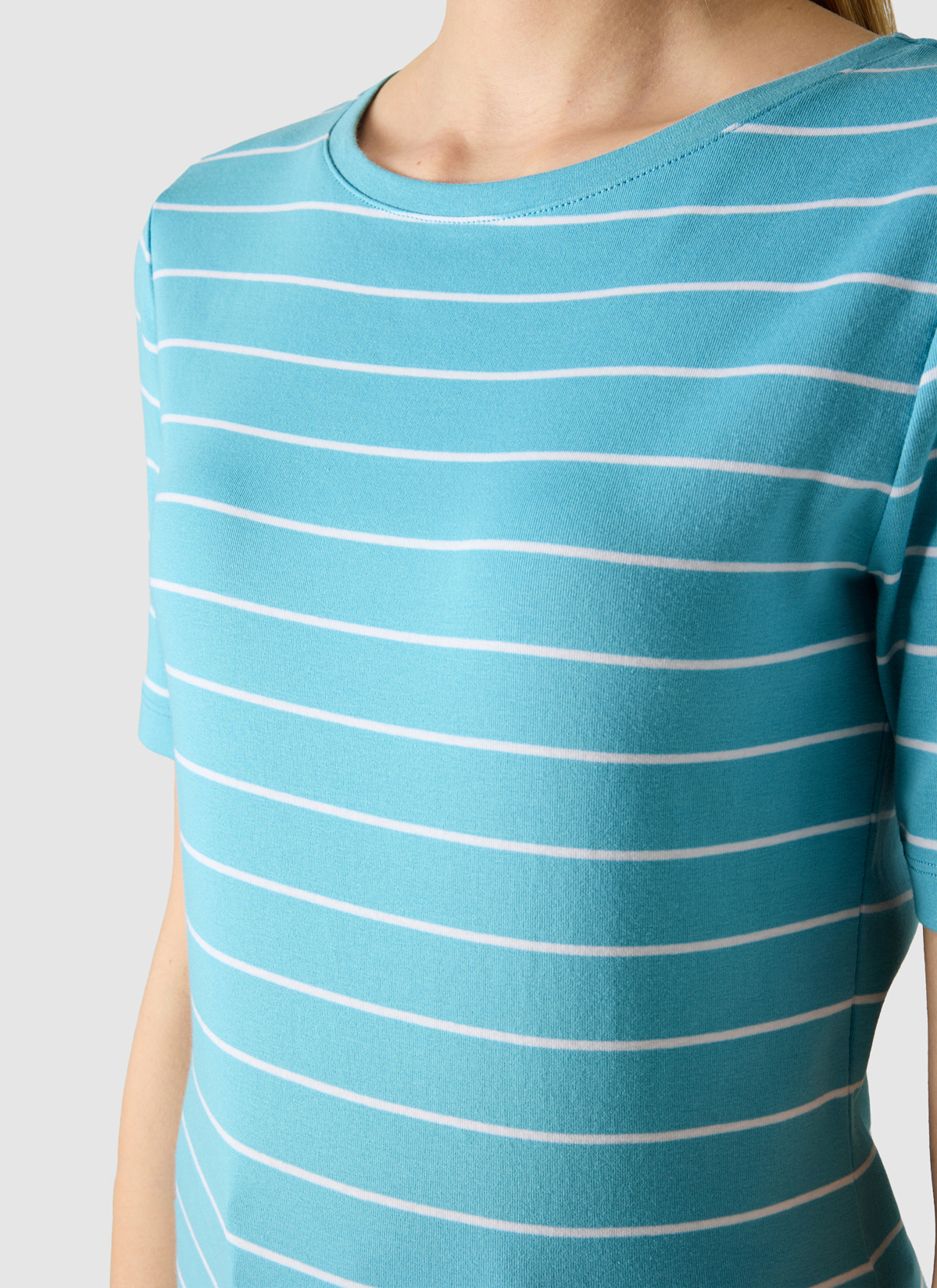 T-Shirt Rundhals 1/2 Arm, Delphinium Blue Detailansicht 1