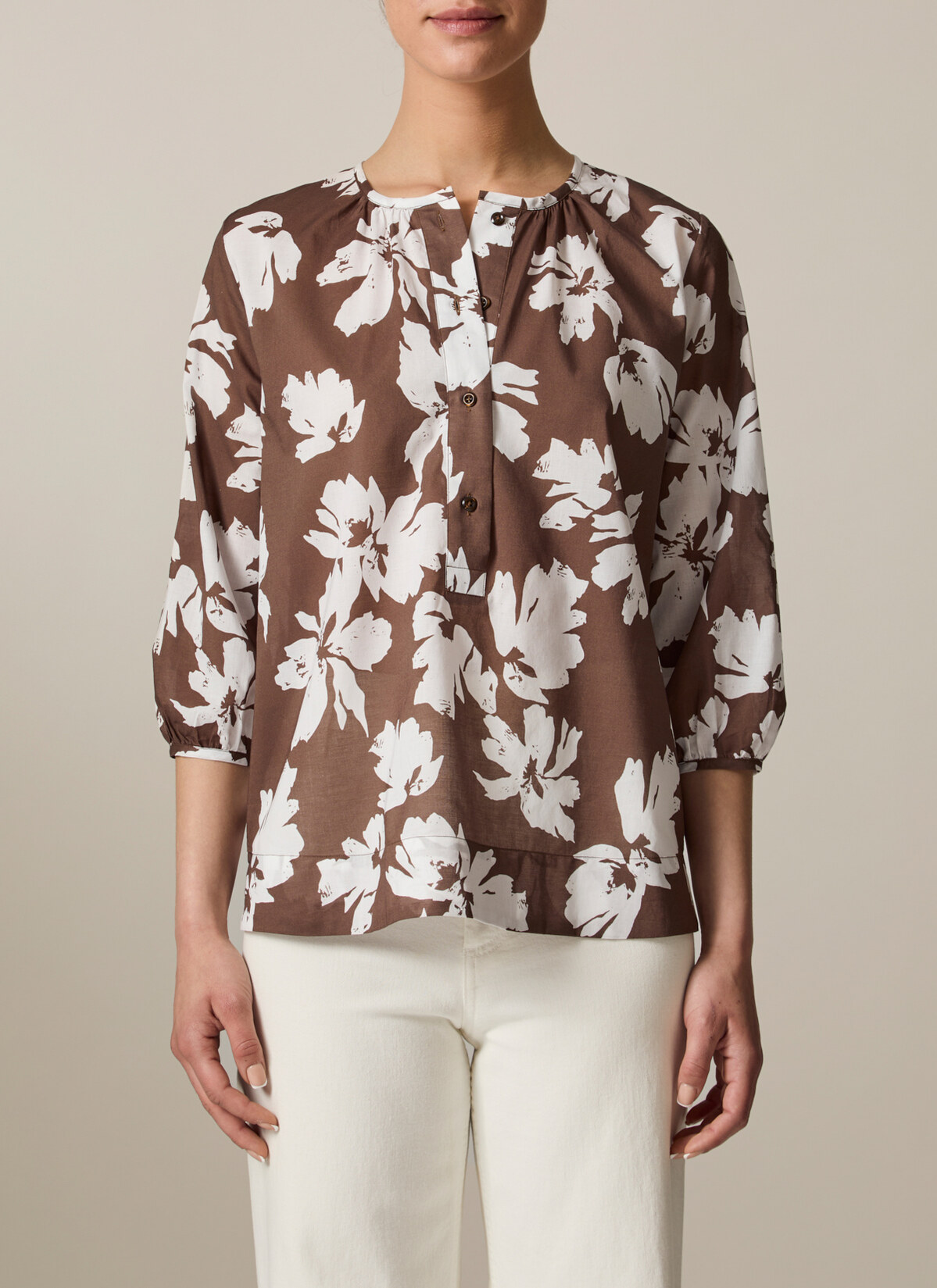 Bluse 3/4 Arm, Dark Chocolate Detailansicht 1