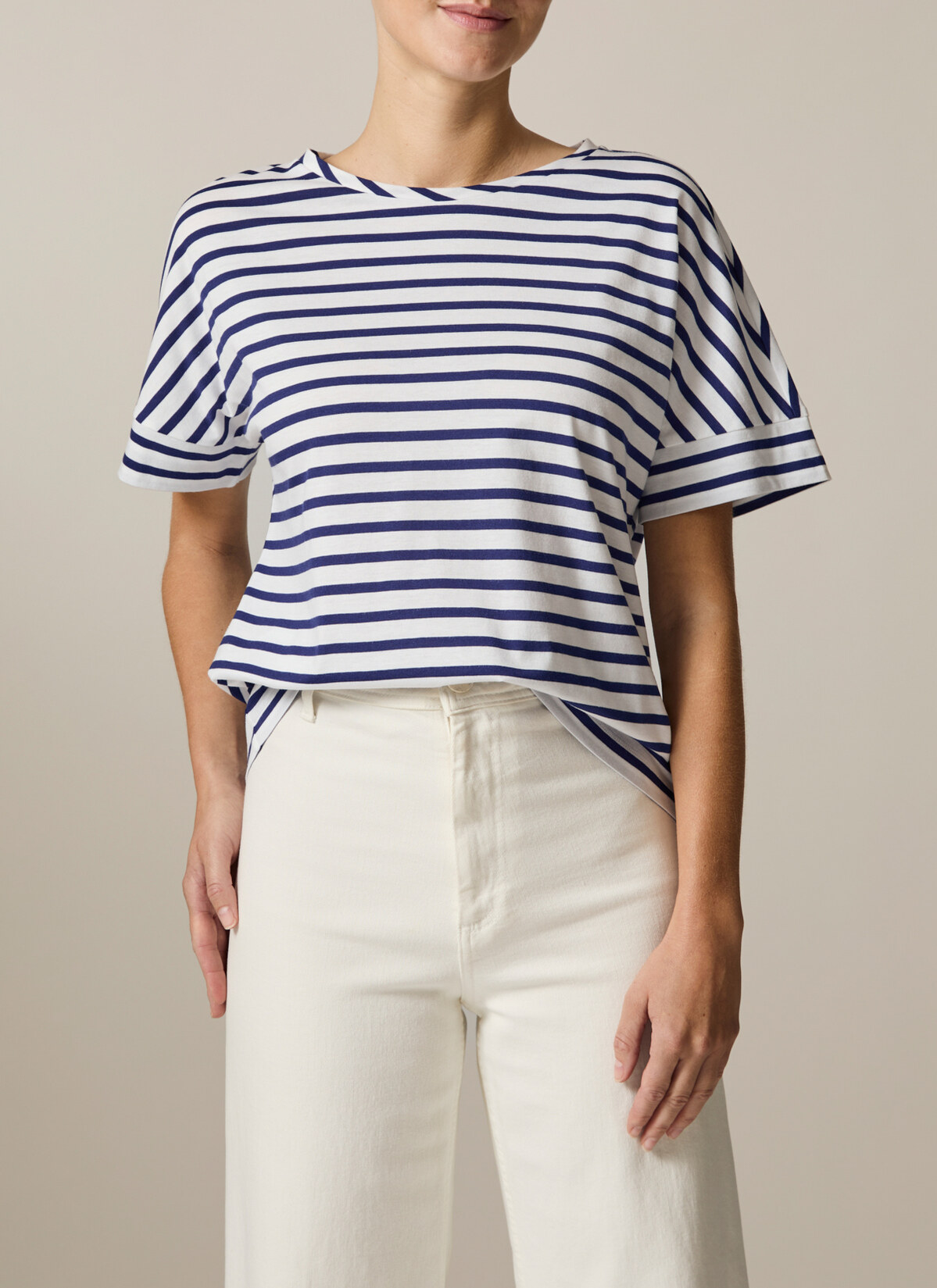T-Shirt Rundhals 1/2 Arm, Mystic Blue Frontansicht