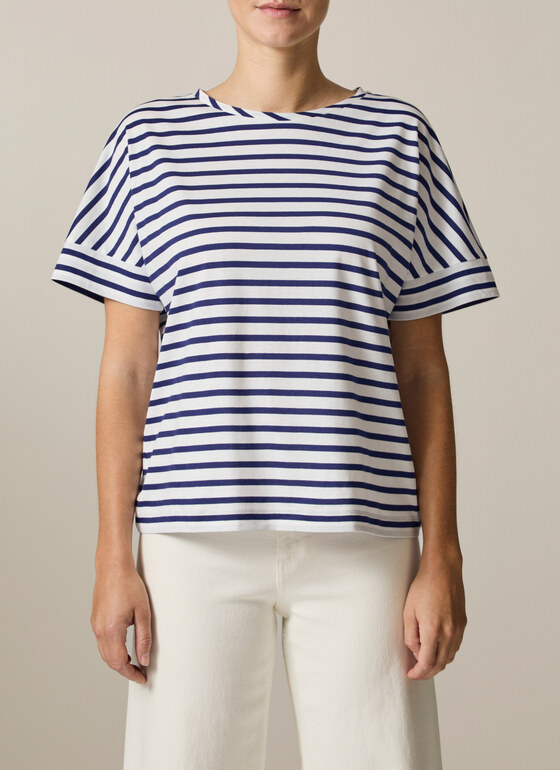 T-Shirt Rundhals 1/2 Arm Mystic Blue Frontansicht