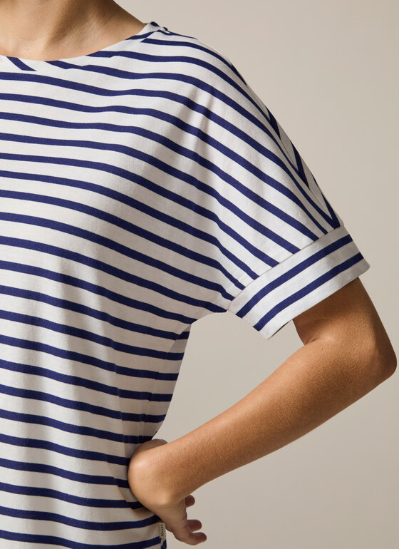 T-Shirt Rundhals 1/2 Arm Mystic Blue Frontansicht