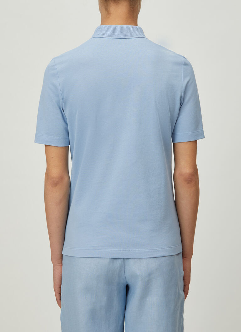 Shirt Polohemd, Knopf 1/2 Arm, Blue Fountain Rückansicht