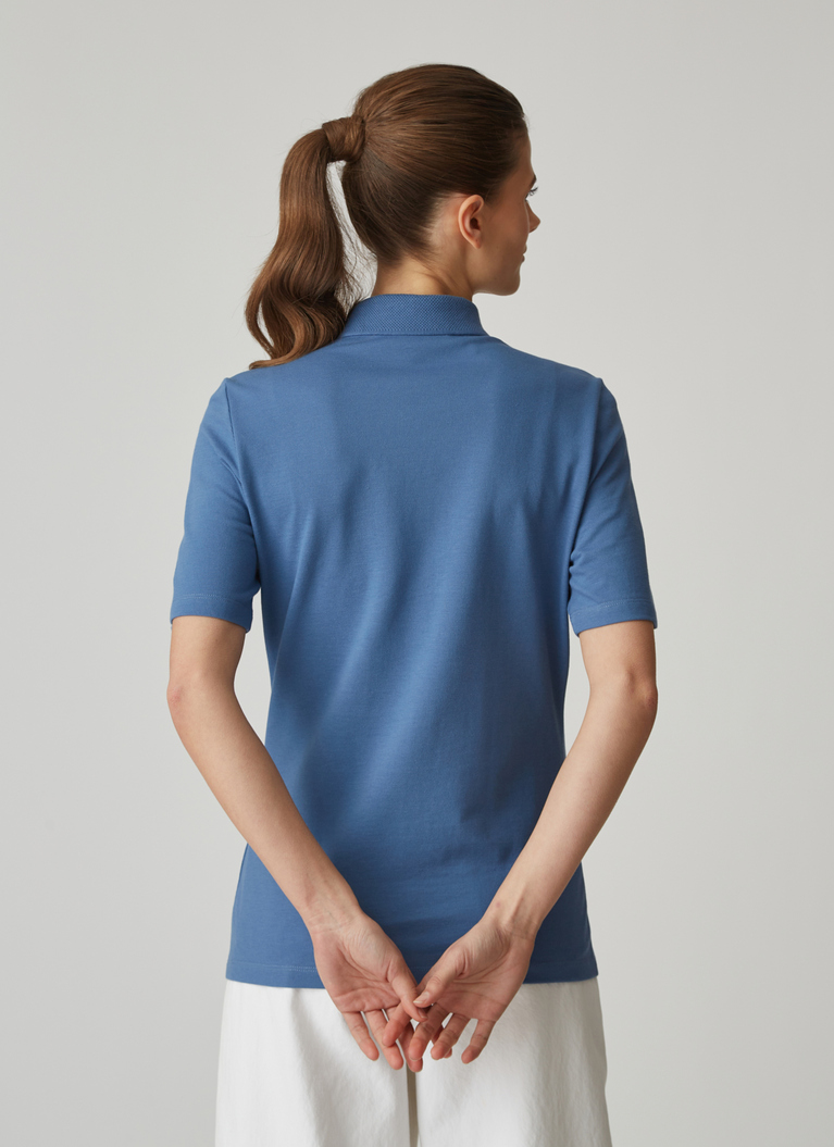Shirt Polohemd, Knopf 1/2 Arm, Blue Grape Rückansicht