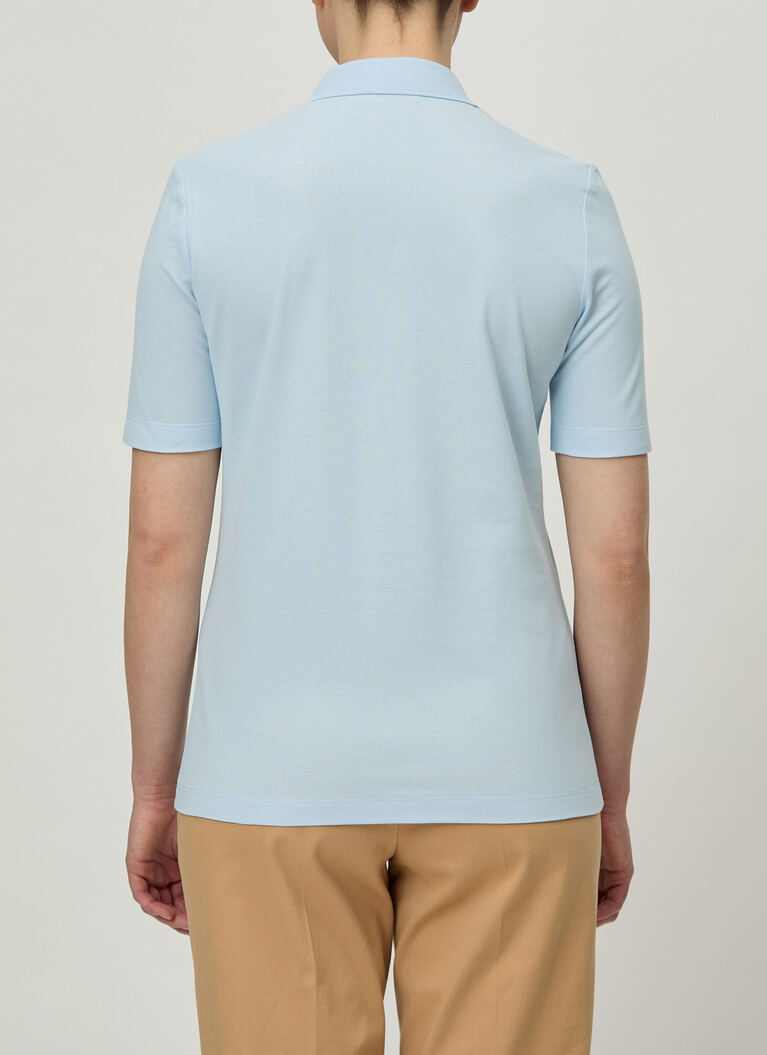 Shirt Polohemd, Knopf 1/2 Arm, Blue Porcelain Rückansicht