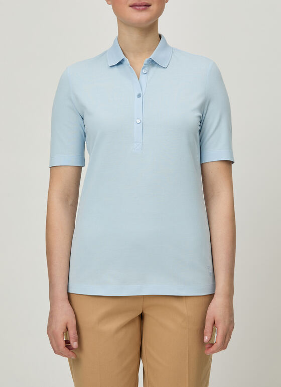 Shirt Polohemd, Knopf 1/2 Arm Blue Porcelain Frontansicht