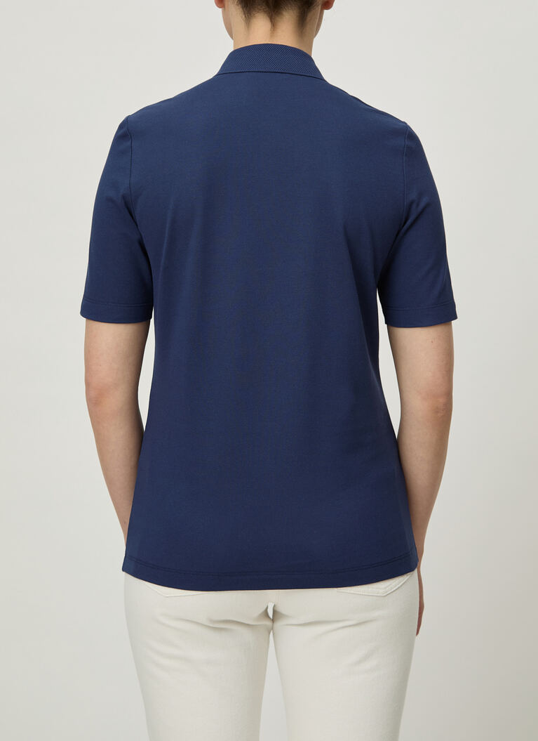 Shirt Polohemd, Knopf 1/2 Arm, Deep Space Rückansicht