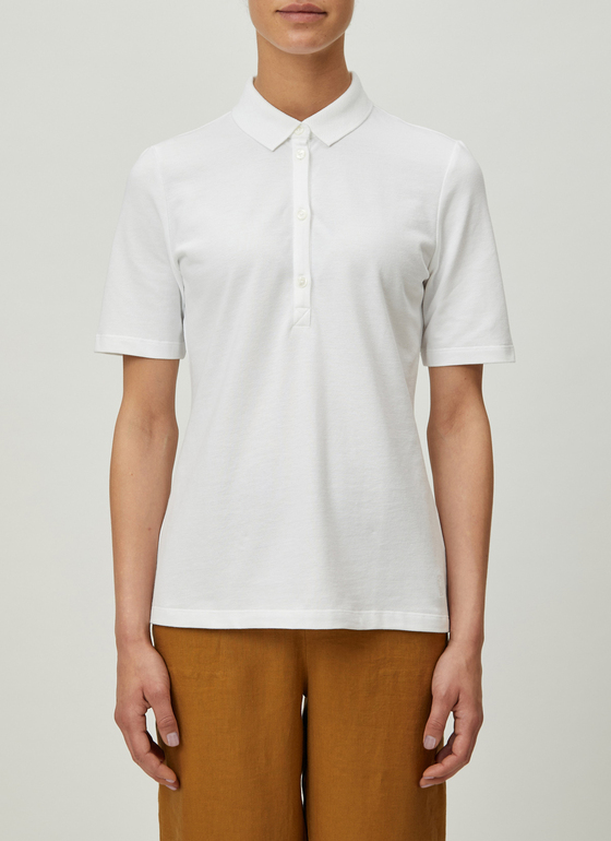 Shirt Polohemd, Knopf 1/2 Arm Pure White Frontansicht
