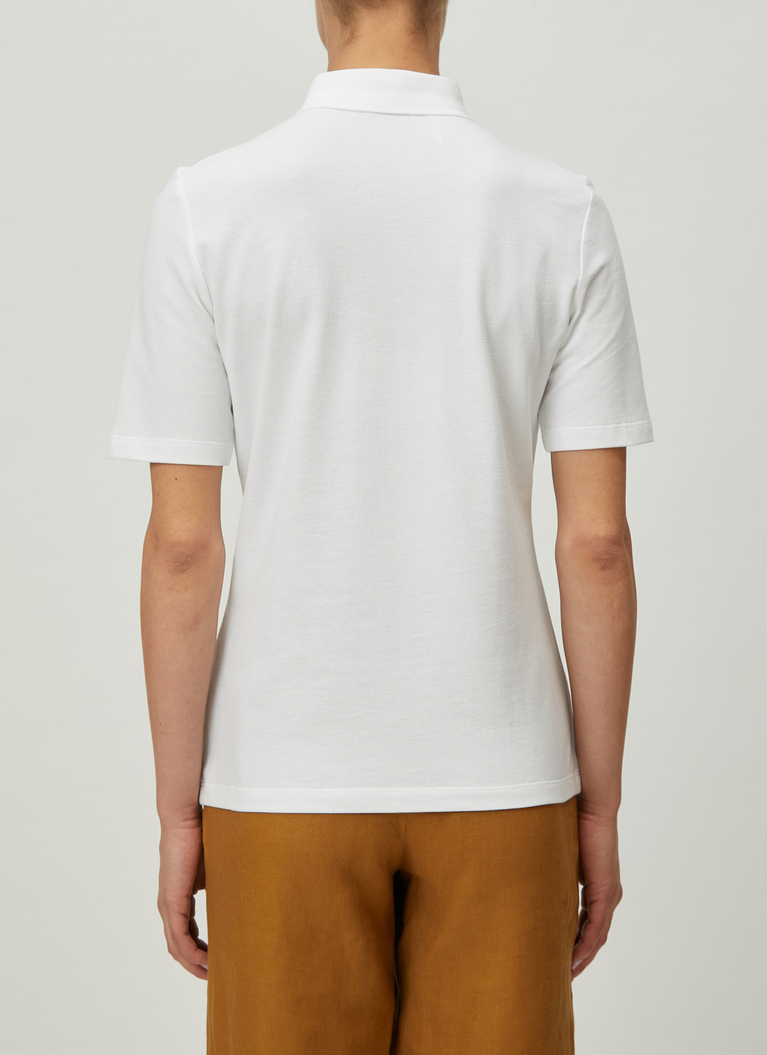 Shirt Polohemd, Knopf 1/2 Arm, Pure White Rückansicht