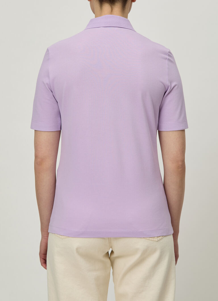 Shirt Polohemd, Knopf 1/2 Arm, Soft Lavender Rückansicht