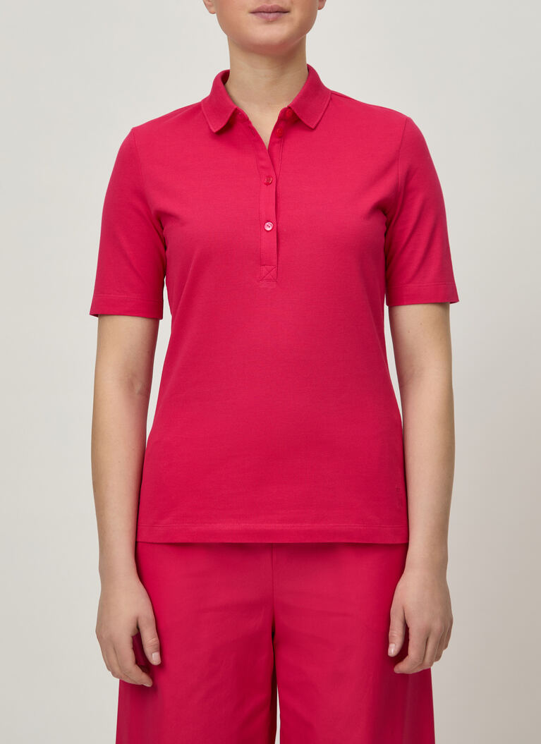 Shirt Polohemd, Knopf 1/2 Arm, Wild Raspberry Frontansicht