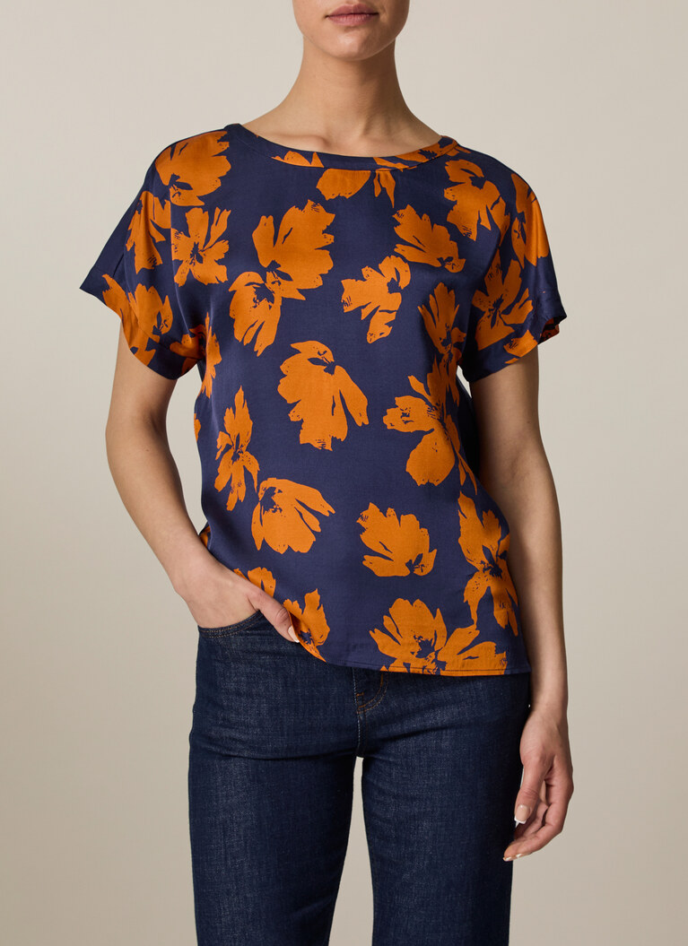 RundhalsshirtMystic Blue Frontansicht