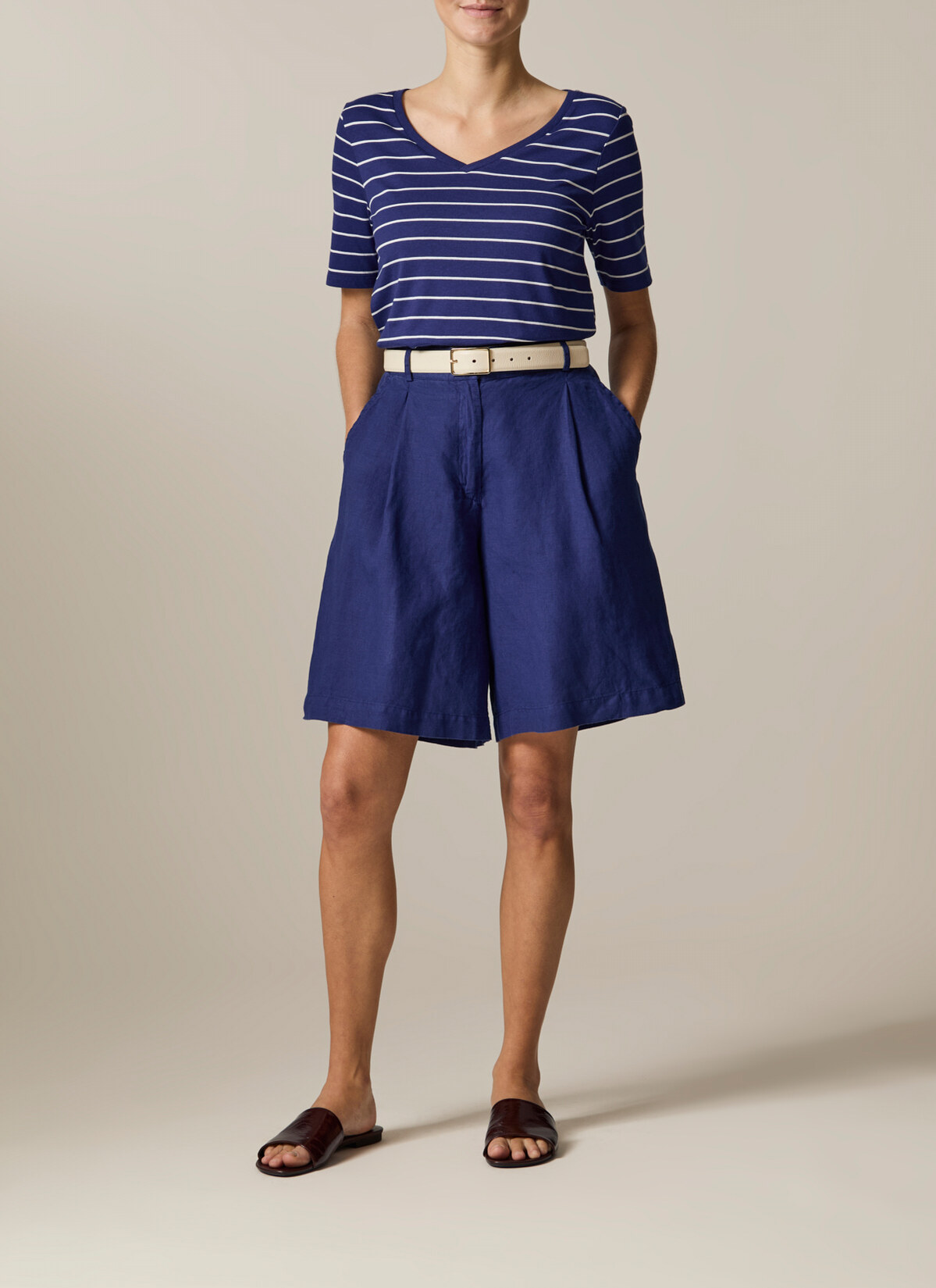 T-Shirt Rundhals, Mystic Blue Detailansicht 2