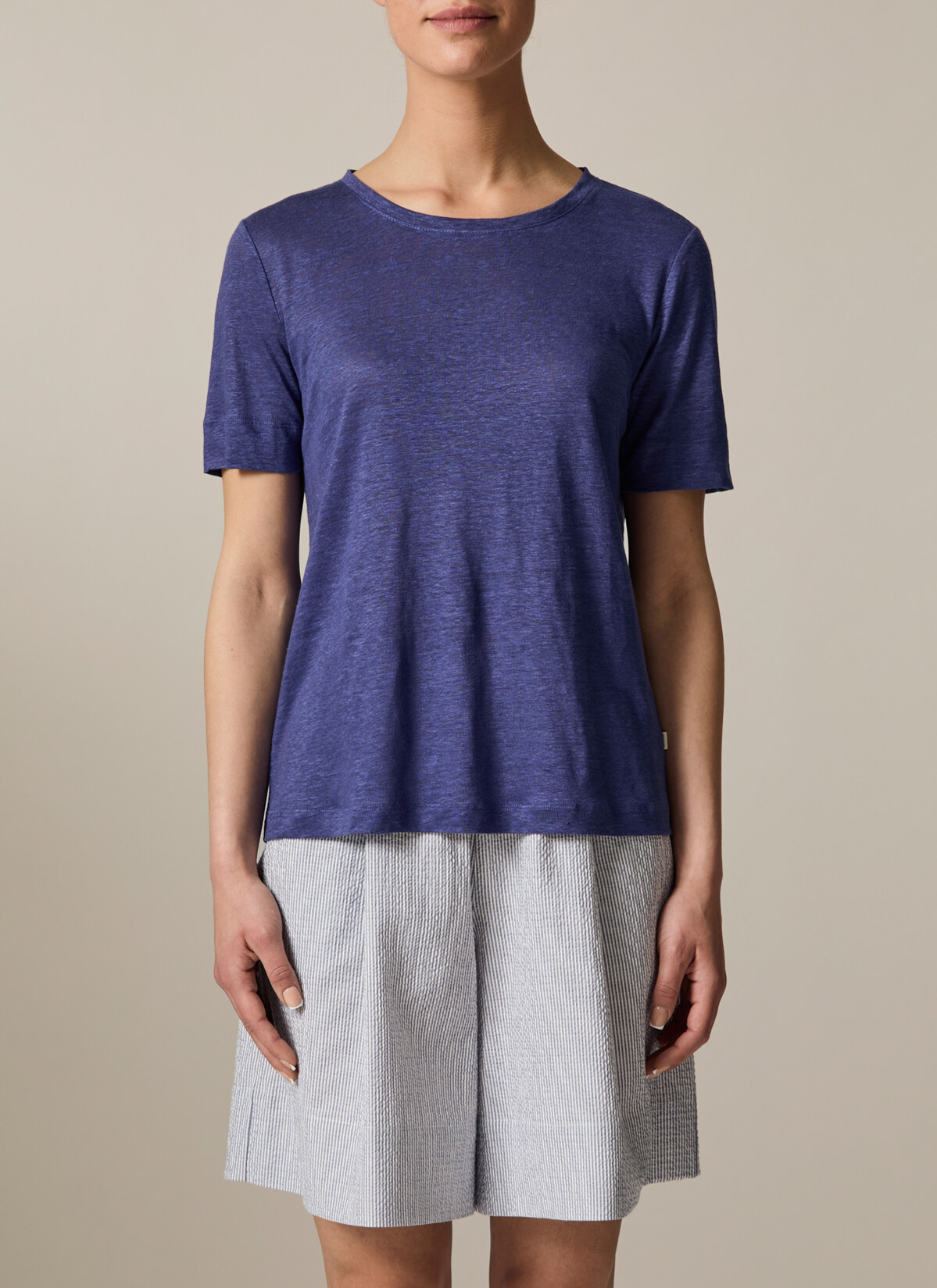 T-Shirt Rundhals 1/2 Arm, Mystic Blue Frontansicht