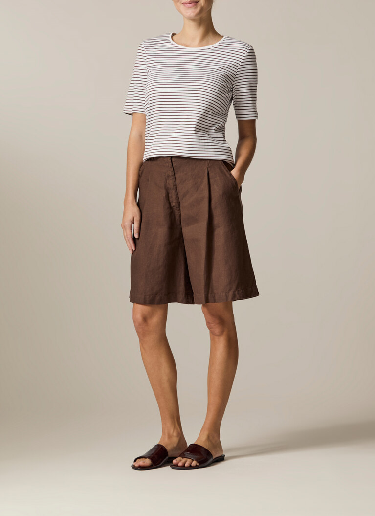 T-Shirt Rundhals 1/2 Arm, Dark Chocolate Detailansicht 2