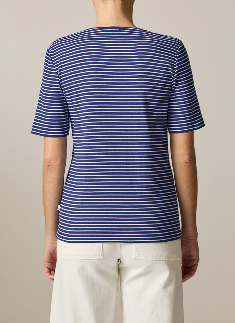 T-Shirt Rundhals 1/2 Arm, Mystic Blue Rückansicht