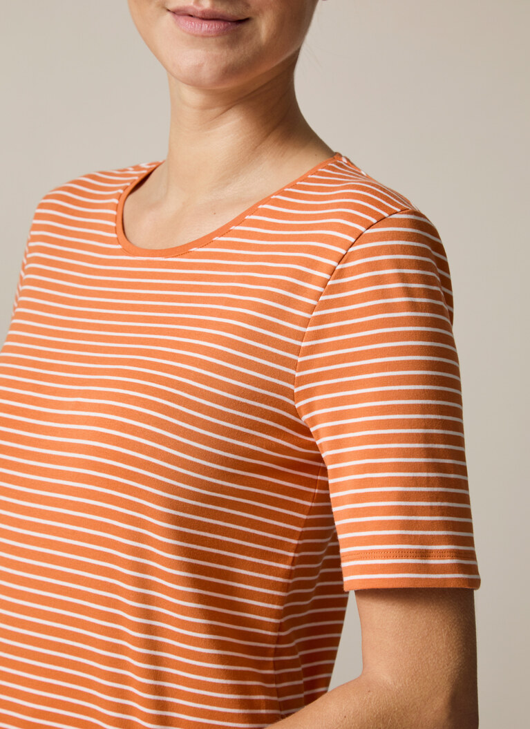T-Shirt Rundhals 1/2 Arm, Mandarin Detailansicht 2