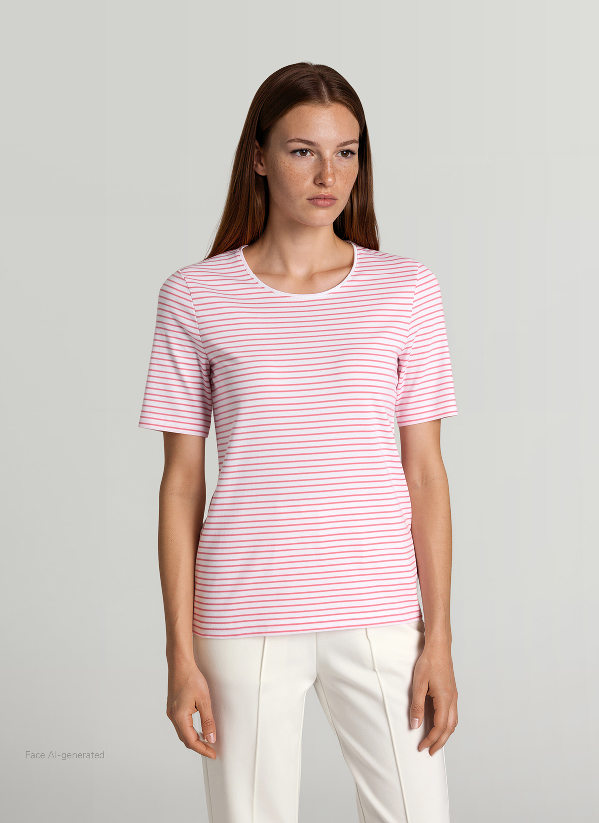 T-Shirt Rundhals 1/2 Arm, Desert Rose Frontansicht
