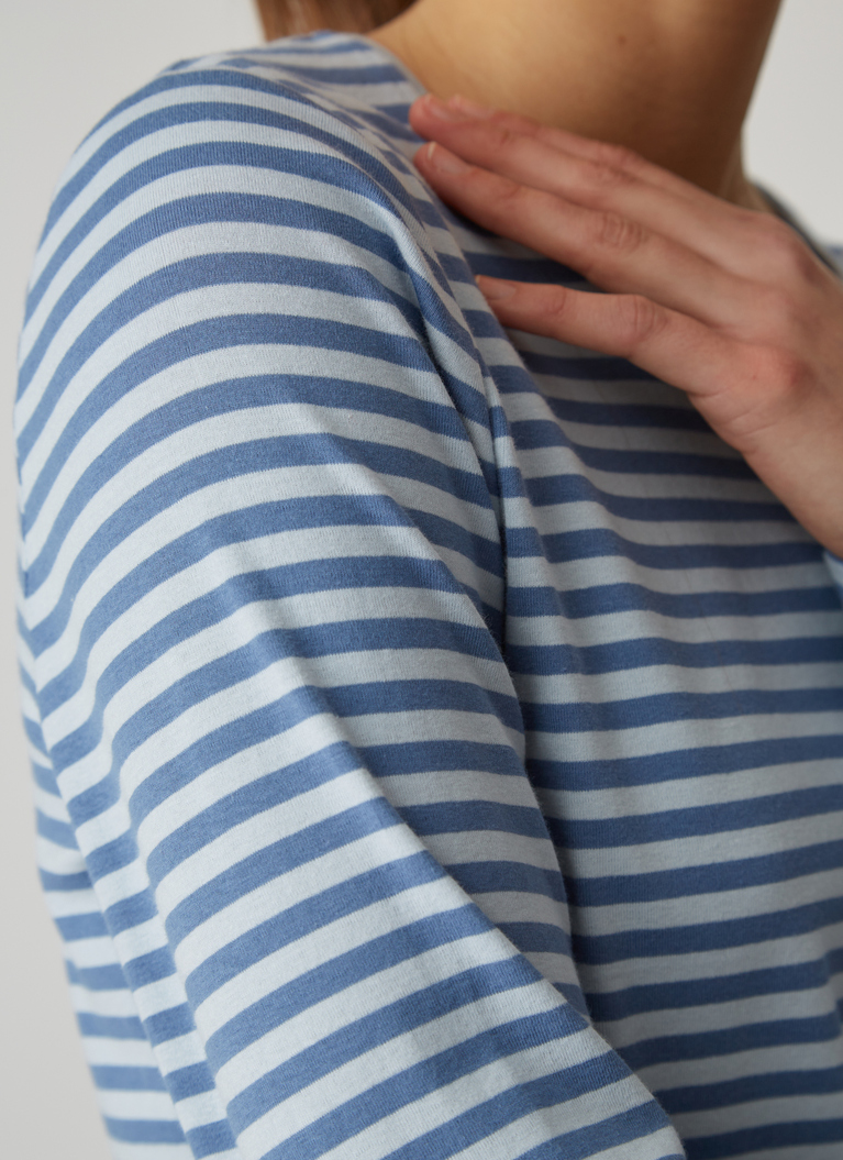 T-Shirt Rundhals, 1/1 Arm, 3/4 Arm, Cold Blue/Blue Grape Detailansicht 2