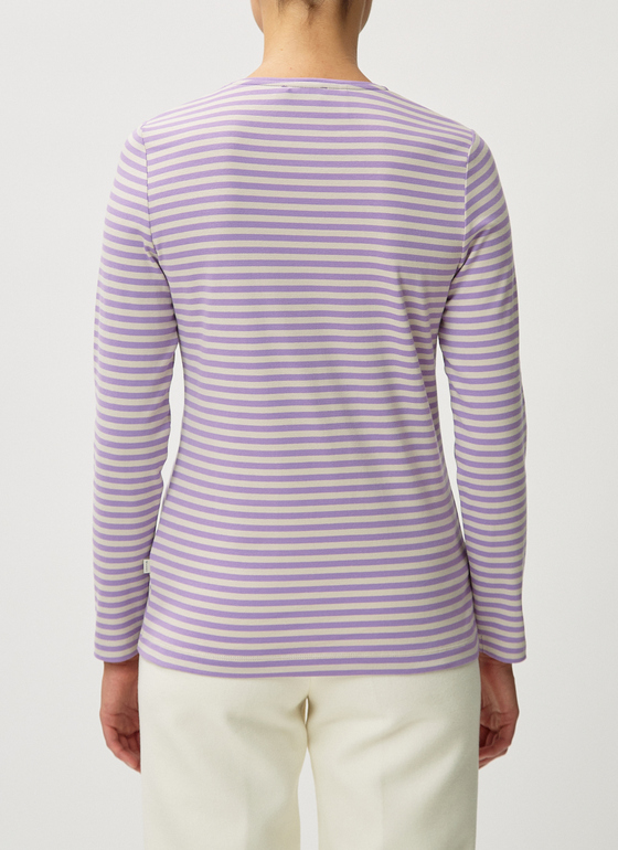T-Shirt Rundhals, 1/1 Arm, 3/4 Arm Purple Cream/Beige Frontansicht