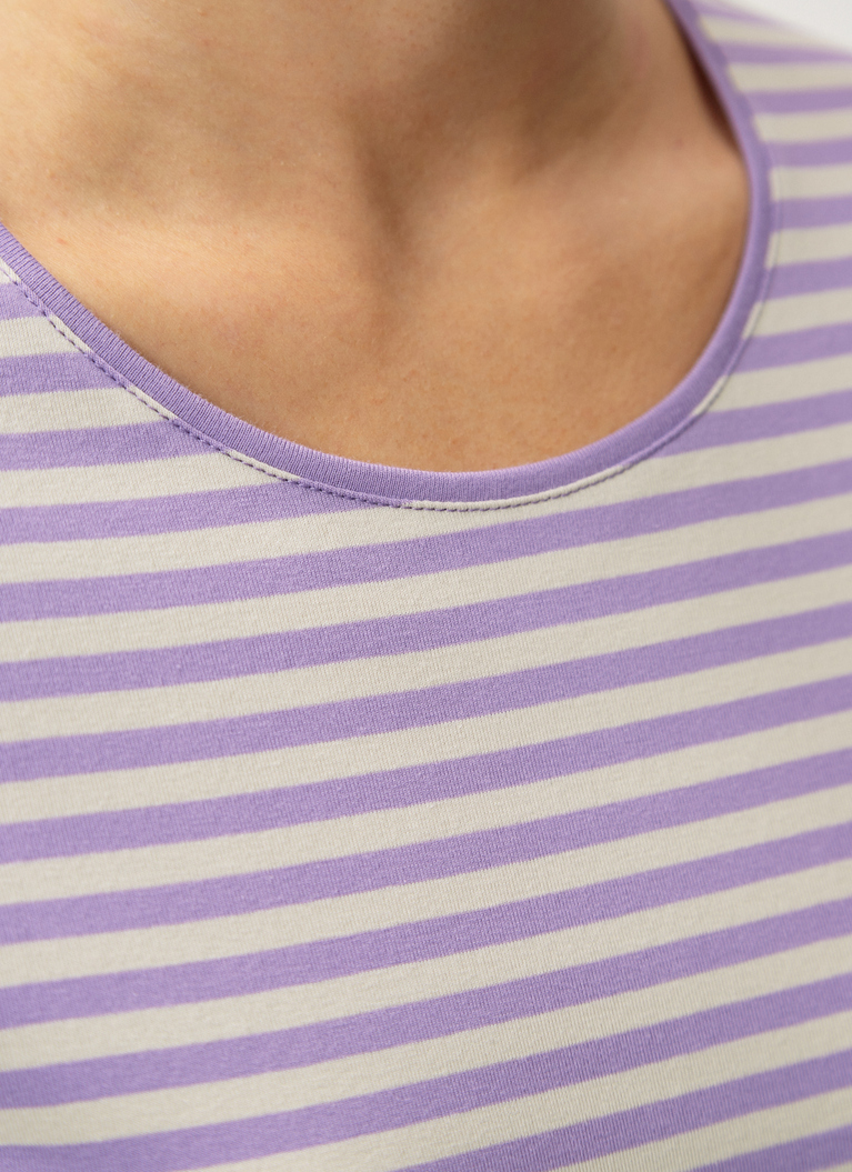T-Shirt Rundhals, 1/1 Arm, 3/4 Arm, Purple Cream/Beige Detailansicht 2