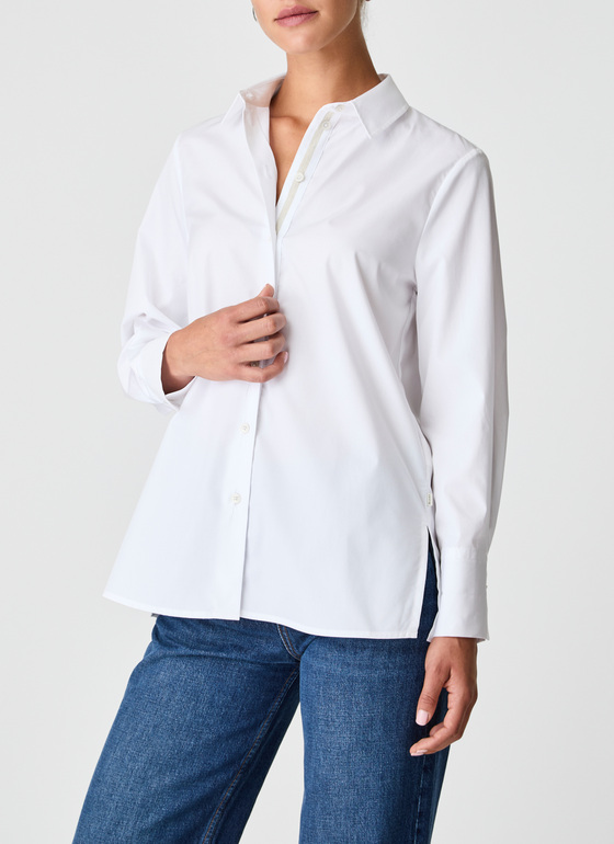 Bluse 1/1 Arm Pure White Frontansicht