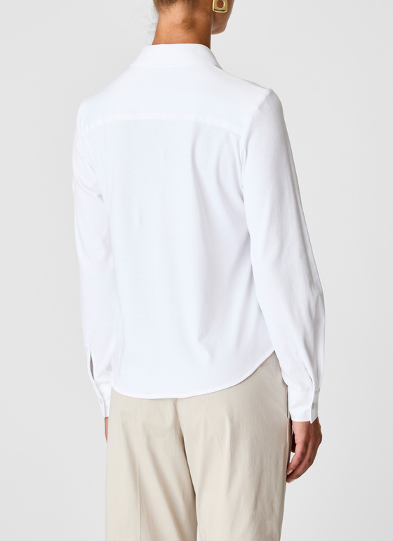 Bluse 1/1 Arm Pure White Frontansicht