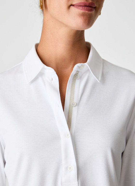 Bluse 1/1 Arm Pure White Frontansicht