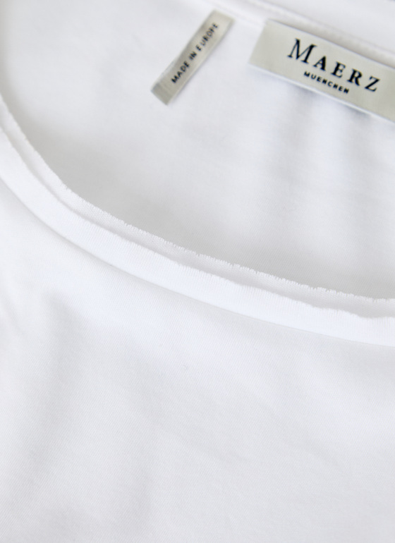 Longsleeve Rundhals 3/4 Arm Pure White Frontansicht