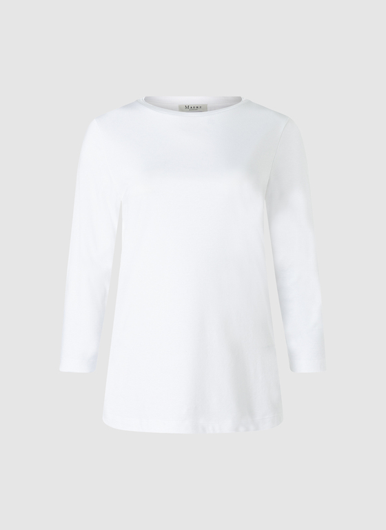 Longsleeve Rundhals 3/4 Arm Pure White Frontansicht